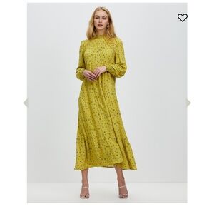 Smocked High-Neck Maxi Dress